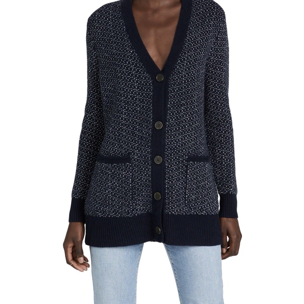 Madewell Womens Bird's Eye Maysfield Merino/Alpaca‎ Cozy Cardigan Sweater Size M